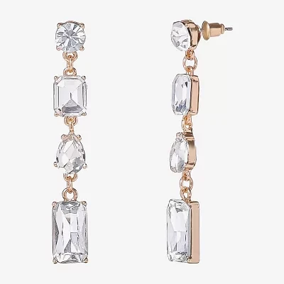 JS Jessica Simpson Gold Tone Glass Drop Earrings