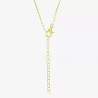 Crystal 18K Gold Over Brass 18 Inch Cable Hello Kitty Pendant Necklace