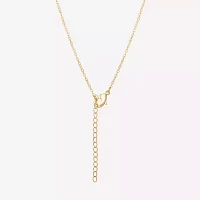 Crystal 18K Gold Over Brass 16 Inch Cable Bow Hello Kitty Pendant Necklace