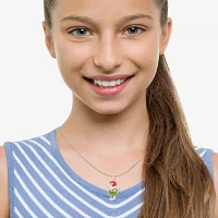 Christmas Santa Womens Crystal Pure Silver Over Brass Pendant Necklaces