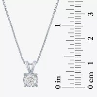 (G-H / I1-I2) Womens 1/3 CT. Lab Grown White Diamond Sterling Silver Round Pendant Necklace