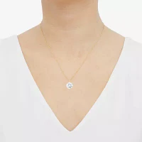 (H-I / Si1-Si2) Womens 2 CT. Lab Grown White Diamond 14K Gold Round Pendant Necklace