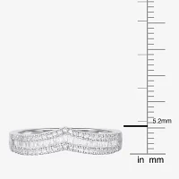 (G-H / Vs2-Si1) 1/2 CT. T.W. Lab Grown White Diamond 10K Gold Chevron Anniversary Wedding Band