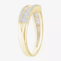 G-H / Vs2-Si1) 1/2 CT. T.W. Lab Grown White Diamond 10K Gold Chevron Anniversary Wedding Band