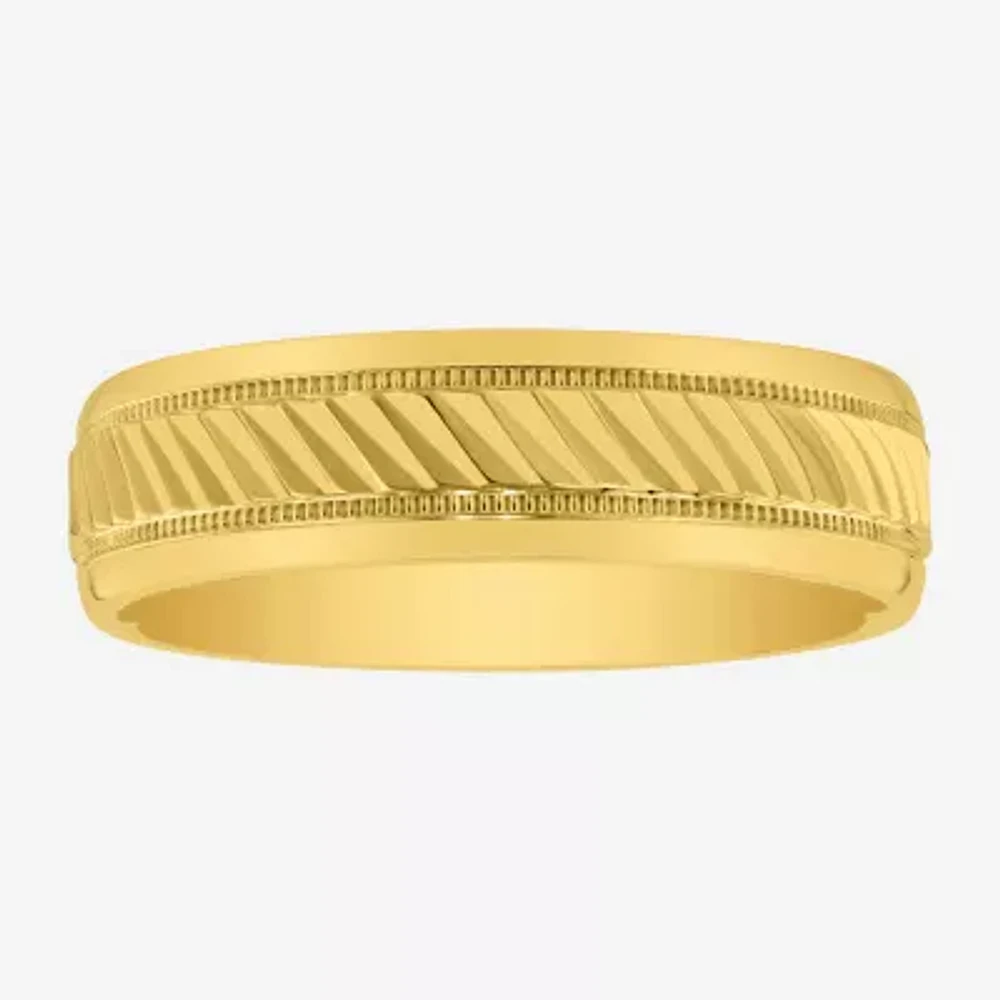 6MM 14K Gold Over Silver Wedding Band