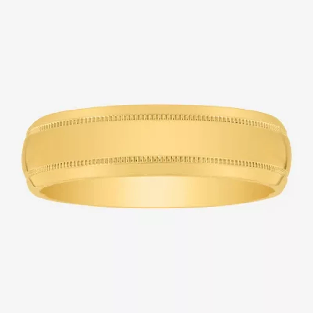 6MM 14K Gold Over Silver Wedding Band