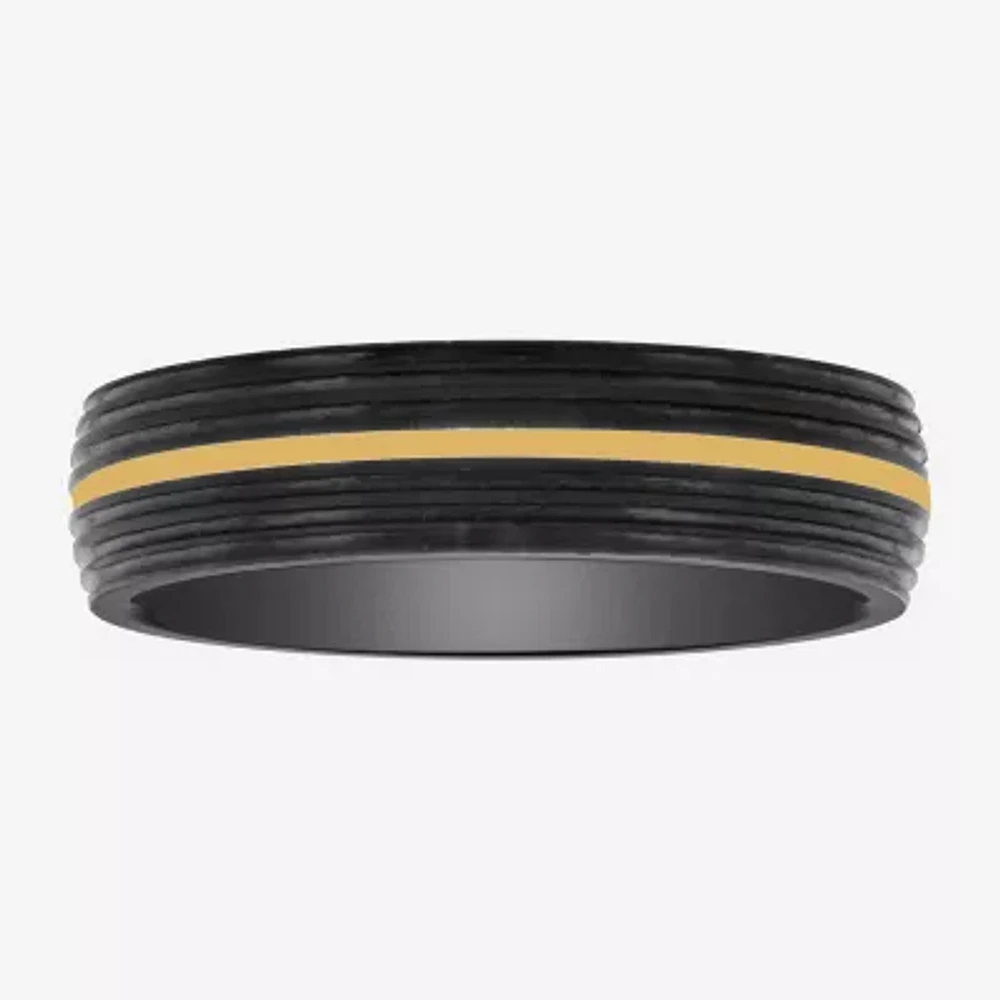 6MM 14K Gold Tungsten Wedding Band