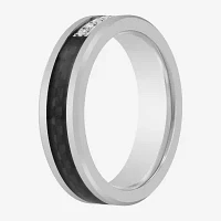 6MM 1/10 CT. T.W. Natural Diamond Tungsten Wedding Band