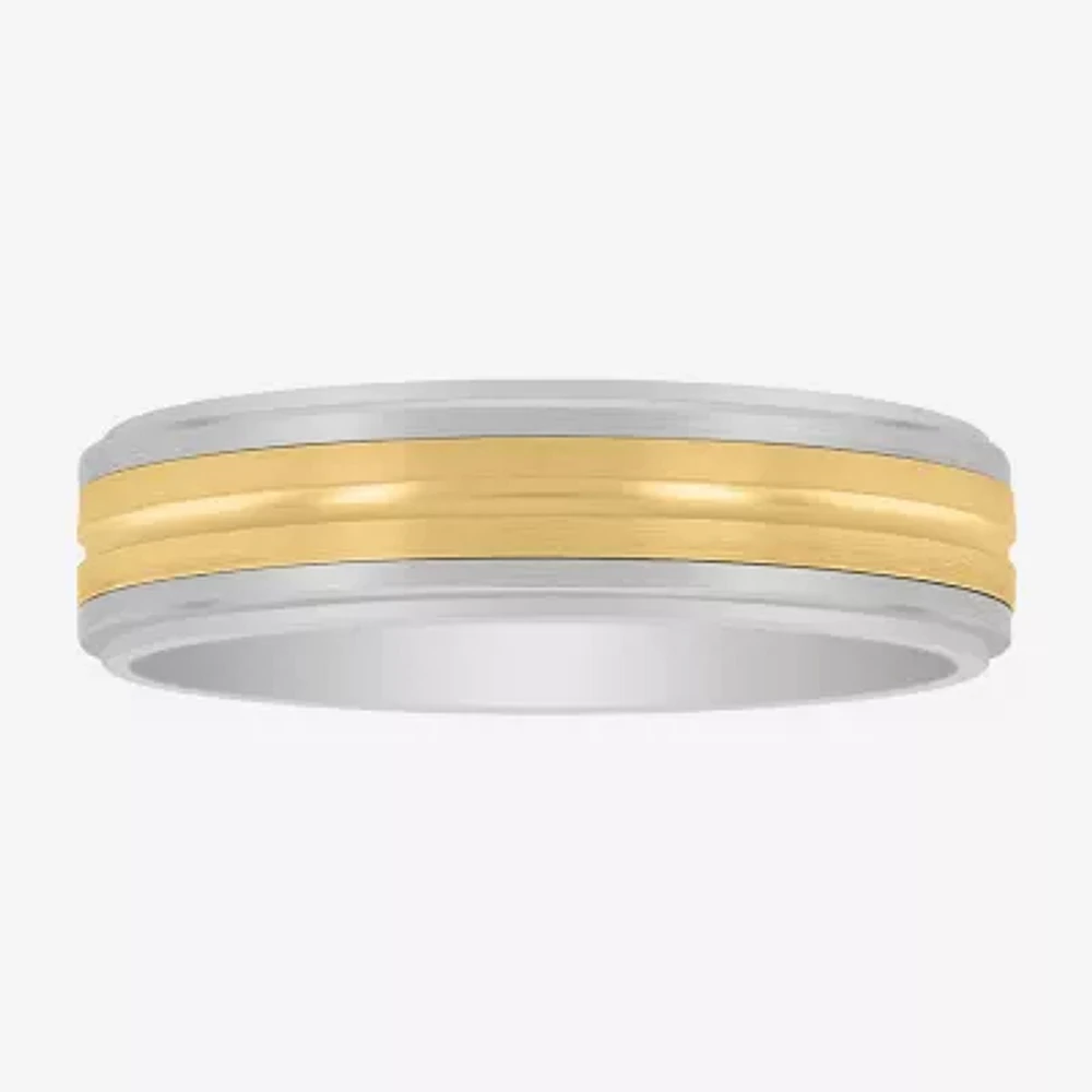 6MM 14K Gold Tungsten Wedding Band