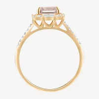 Yes, Please! Womens Lab Created Pink Sapphire 14K Gold Over Silver Cocktail Ring