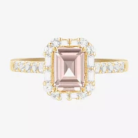 Yes, Please! Womens Lab Created Pink Sapphire 14K Gold Over Silver Cocktail Ring