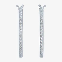 Yes, Please! 1/10 CT. T.W. Natural White Diamond Sterling Silver 25mm Hoop Earrings