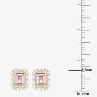 Yes, Please! Lab Created Pink Sapphire 14K Gold Over Silver 8mm Stud Earrings