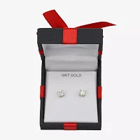 Princess-Cut Cubic Zirconia 10K Gold Stud Earrings