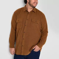 mutual weave Big and Tall Mens Easy-on + Easy-off Adaptive Classic Fit Long Sleeve Button-Down Shirt