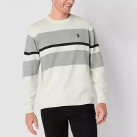 U.S. Polo Assn. Stripe Mens Crew Neck Long Sleeve Pullover Sweater