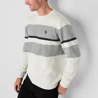 U.S. Polo Assn. Stripe Mens Crew Neck Long Sleeve Pullover Sweater