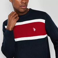 U.S. Polo Assn. Stripe Mens Crew Neck Long Sleeve Pullover Sweater