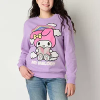 Juniors My Melody Oversized Womens Crew Neck Long Sleeve Sweatshirt