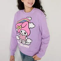 Juniors My Melody Oversized Womens Crew Neck Long Sleeve Sweatshirt