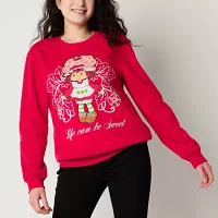 Juniors Strawberry Shortcake Womens Crew Neck Long Sleeve Sweatshirt