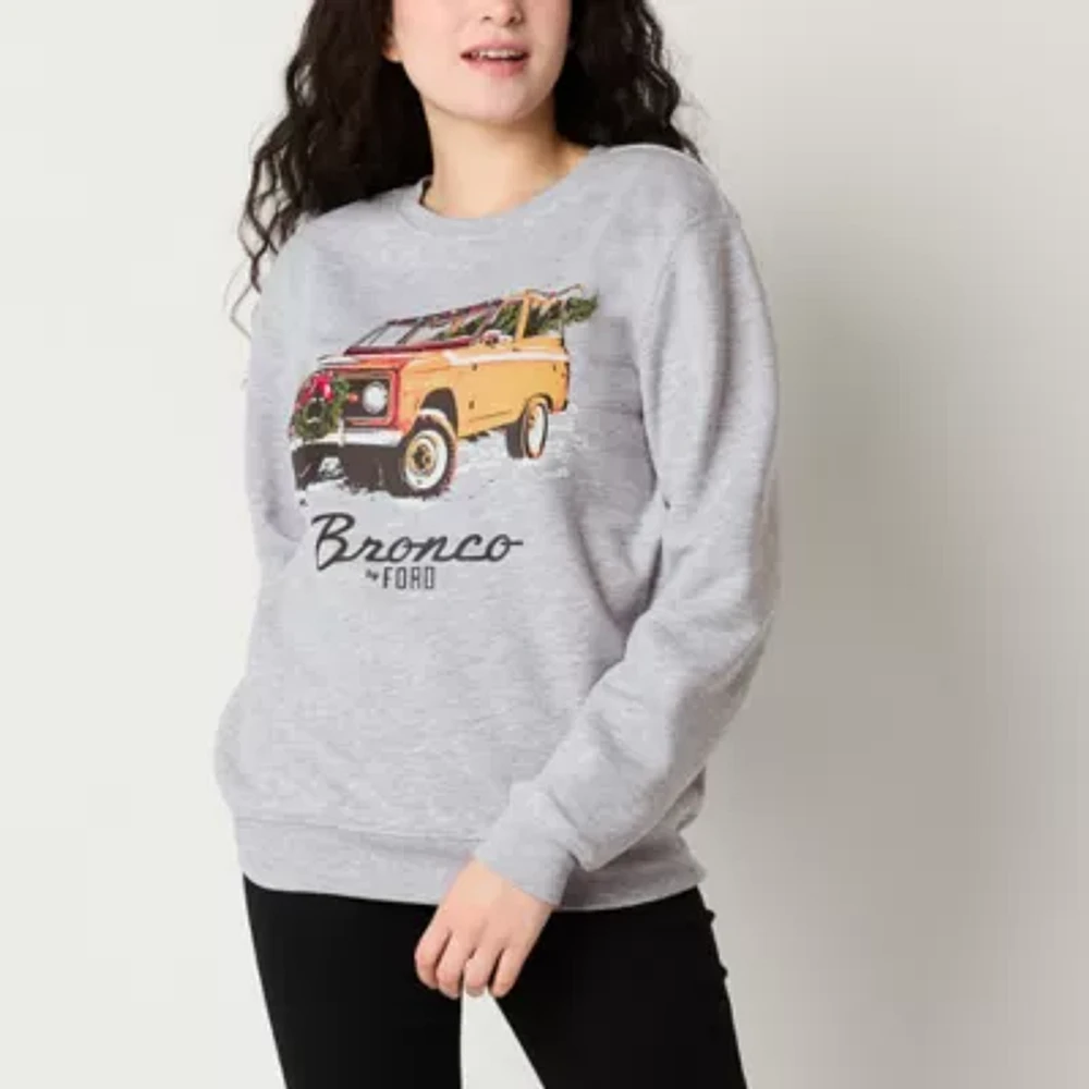 Juniors Ford Bronco Womens Crew Neck Long Sleeve Sweatshirt