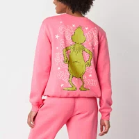 Juniors Womens Crew Neck Long Sleeve Grinch Sweatshirt