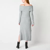 Worthington Womens Long Sleeve Sweater Dress