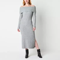 Worthington Womens Long Sleeve Sweater Dress