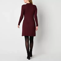 Melonie T Womens Long Sleeve Sweater Dress