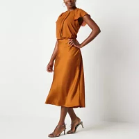 Worthington Womens Midi A-Line Skirt