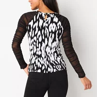 Bold Elements Womens Crew Neck Long Sleeve Blouse