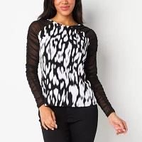 Bold Elements Womens Crew Neck Long Sleeve Blouse