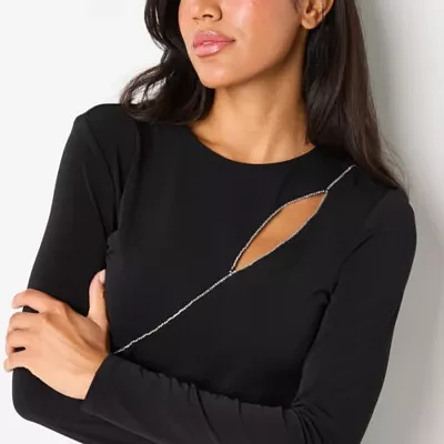 Bold Elements Womens Crew Neck Long Sleeve Blouse
