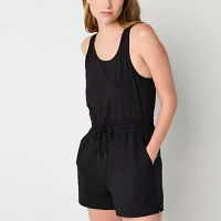 Xersion Sleeveless Woven Knit Romper