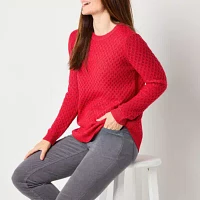 St. John's Bay Womens Crew Neck Long Sleeve Pullover Sweater