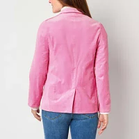 St. John's Bay Velvet Womens Fitted Blazer