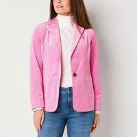 St. John's Bay Velvet Womens Fitted Blazer