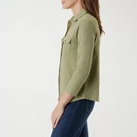 Gloria Vanderbilt Womens 3/4 Sleeve Regular Fit Button-Down Shirt