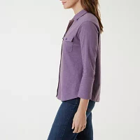 Gloria Vanderbilt Womens 3/4 Sleeve Regular Fit Button-Down Shirt