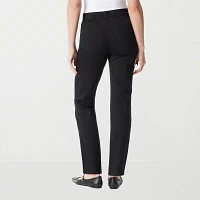 Gloria Vanderbilt Womens High Rise Straight Pull-On Pants