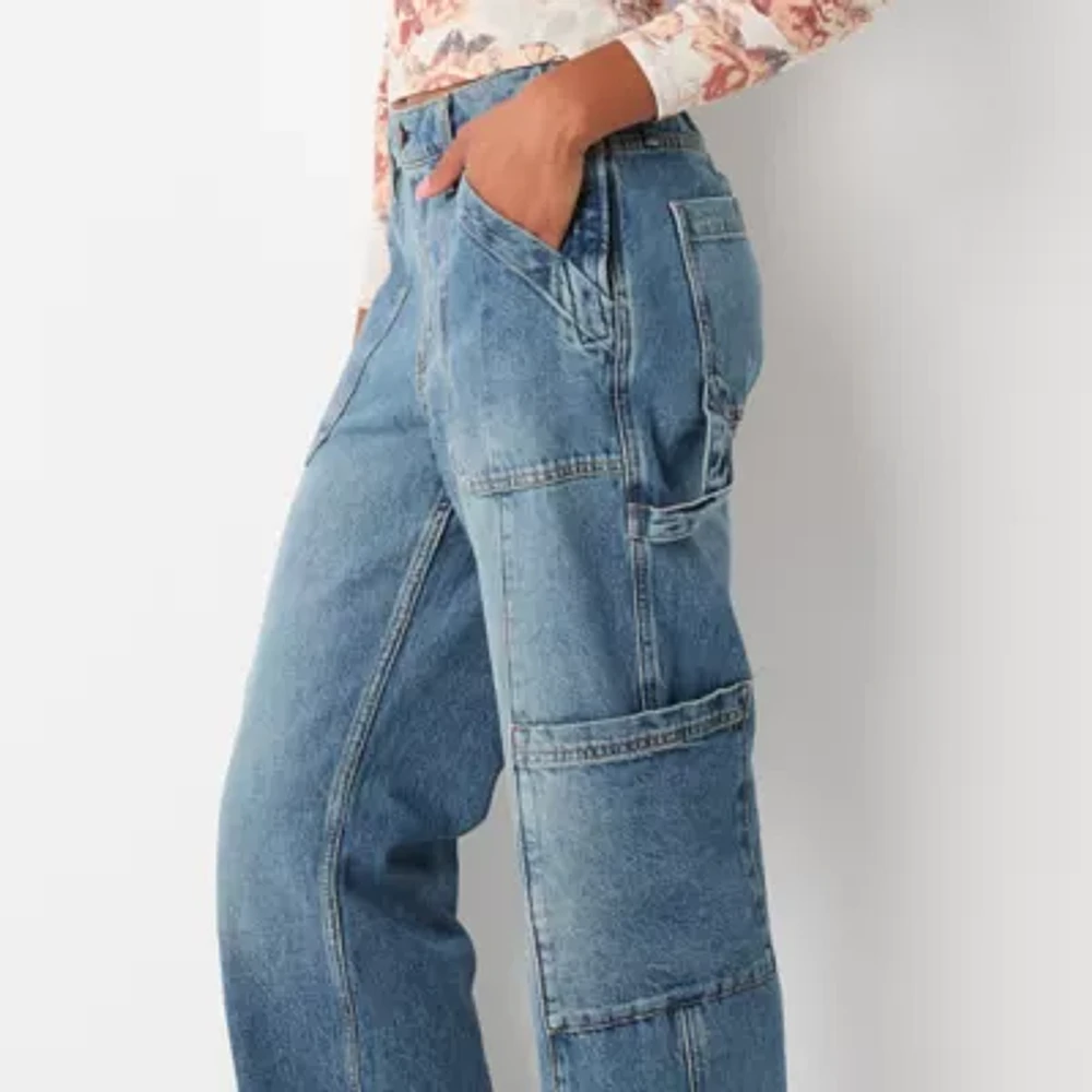 Arizona Juniors Adaptive Womens Mid Rise Baggy Fit Seated Wear Jean