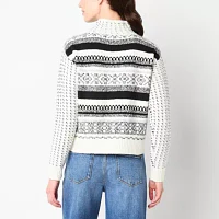 a.n.a Womens Mock Neck Long Sleeve Fair isle Pullover Sweater