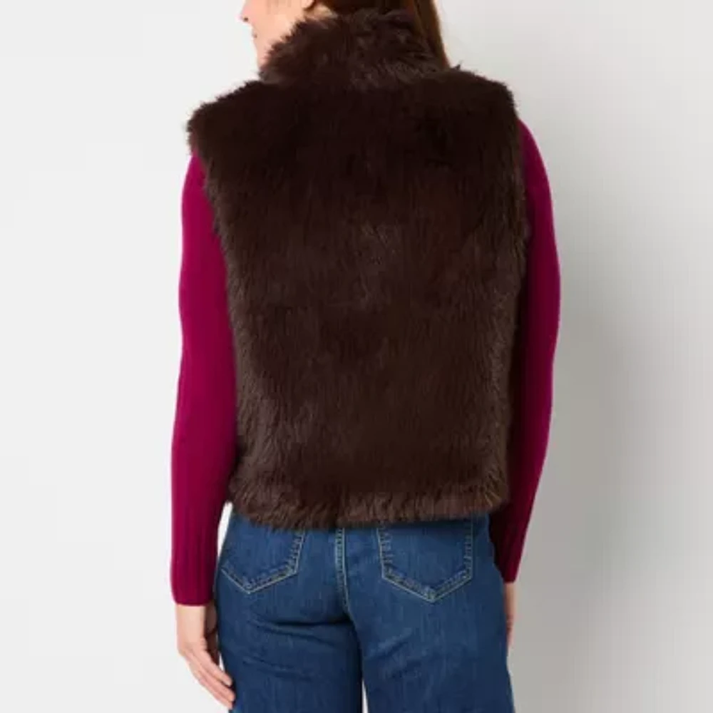 Liz Claiborne Womens Faux Fur Vest