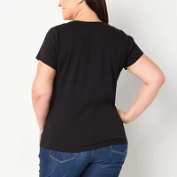 St. John's Bay Womens Plus Crew Neck Short Sleeve T-Shirt