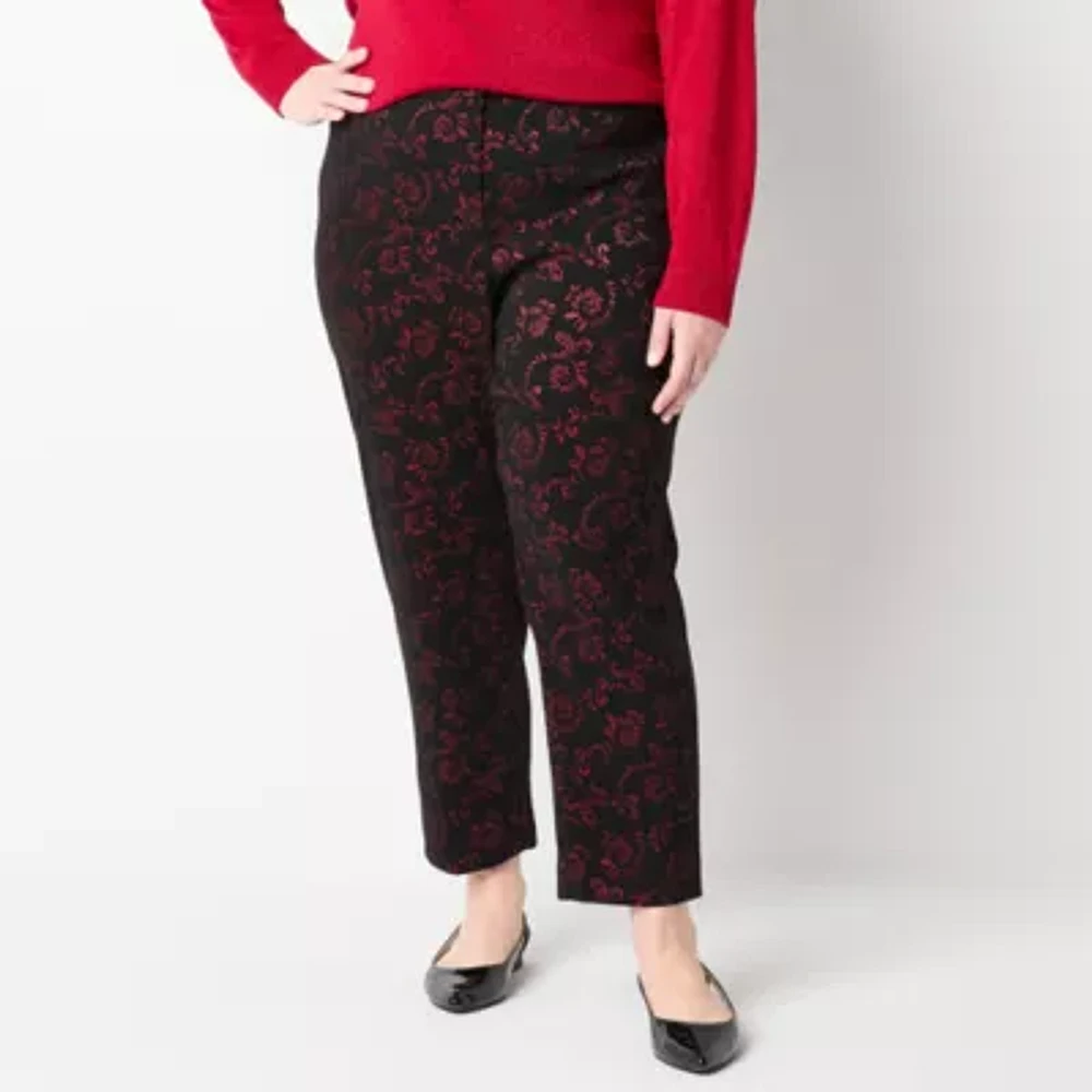 Liz Claiborne-Plus Emma Tailored Straight Fit Trouser