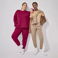 Xersion Womens Super Soft Fleece Crew Neck Long Sleeve Sweatshirt Plus