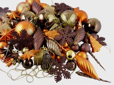 125ct Chocolate Brown and Burnt Orange Shatterproof 4-Finish Christmas Ornaments 5.5'' (140mm)