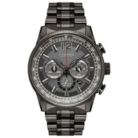 Citizen Nighthawk Unisex Adult Gray Stainless Steel Bracelet Watch Ca4377-53h