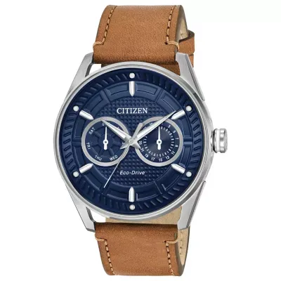 Citizen Citizen Eco-Drive Mens Brown Leather Strap Watch Bu4020-01l